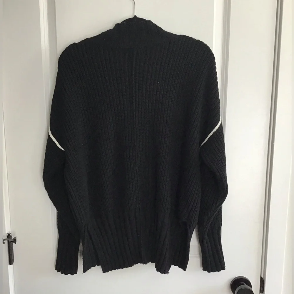 Crescent Black Knit sweater Cotton acrylic wool M‎
